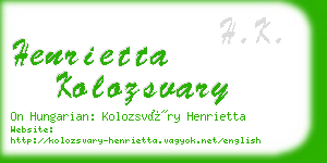 henrietta kolozsvary business card